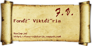 Fonó Viktória névjegykártya